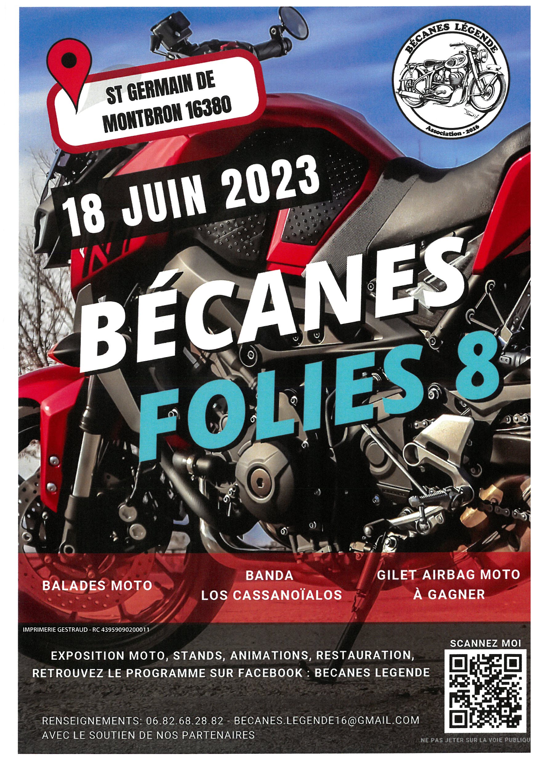 Bécanes Folies exposition motos Saint Germain de Montbron 18 juin 2023